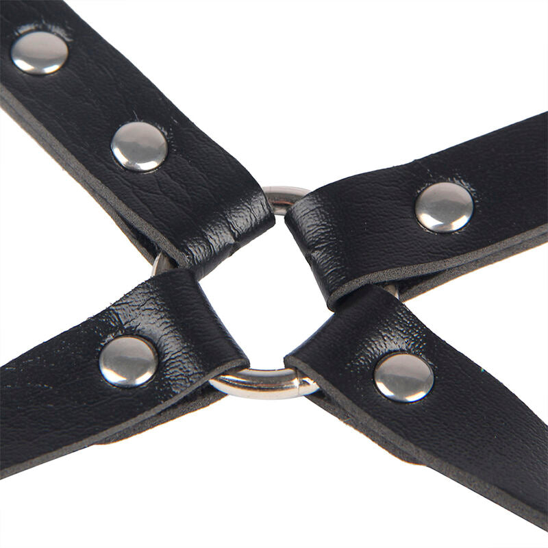 Subblime - 953690 Handschellen mit Bondage-Gürtel Schwarz Eine Grösse