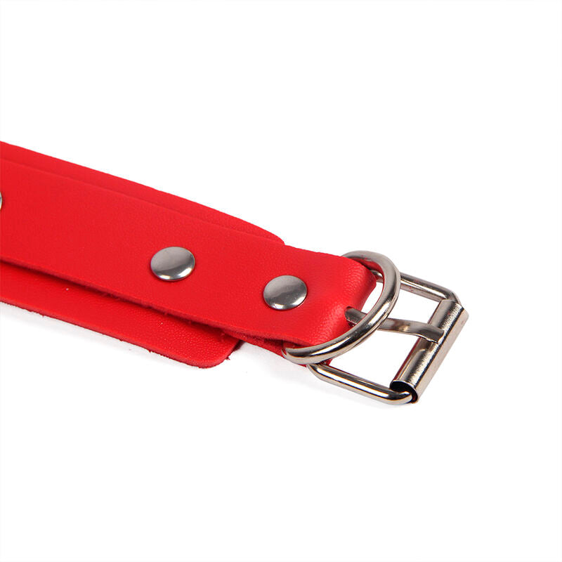 Subblime - 953706 Handschellen mit Bondage-Gürtel Rot Eine Grösse