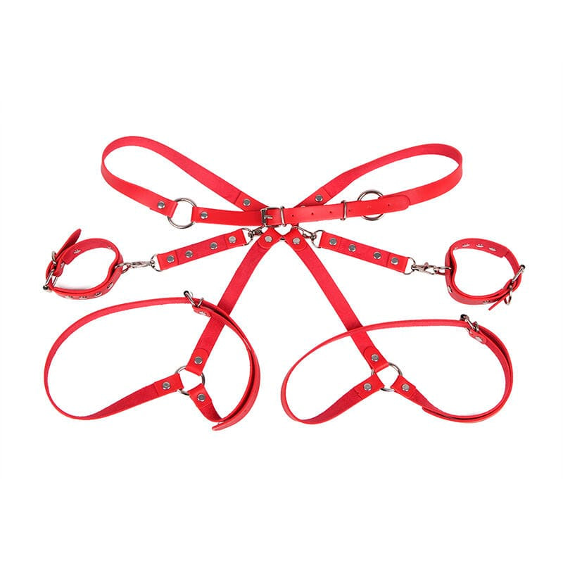 Fesselset 953706 Handschellen mit Bondage-Gürtel Rot Eine