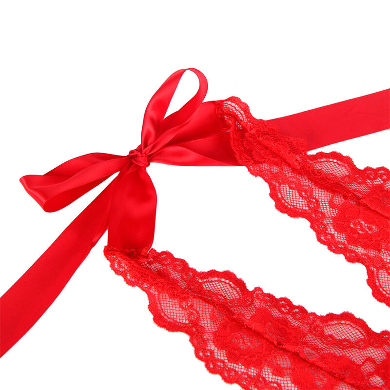 Subblime - 953973 Sexy Body mit Rüschen + Gürtel Rot S/M