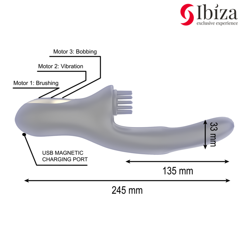 Ibiza - Hi-Tech Rabitt Brushing Mehrzellen-Klitorial- und Doppelwellenvibrator