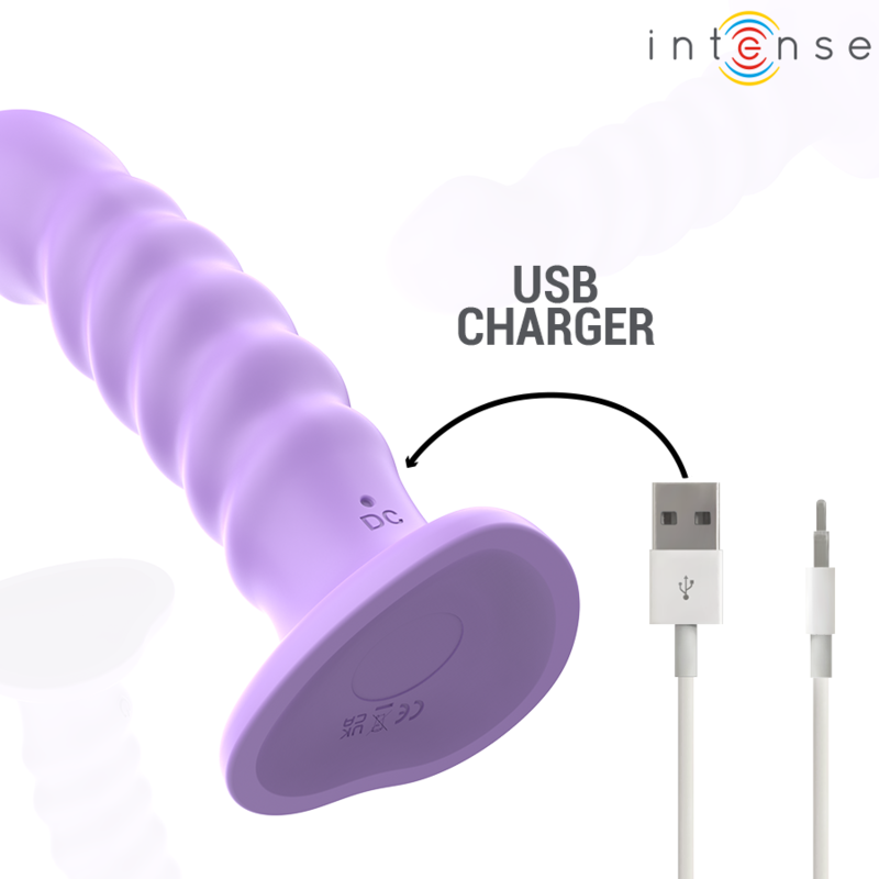 Intense - Brenda Vibrator Grösse M Spiralendesign 10 Vibrationen Lila Fernbedienung