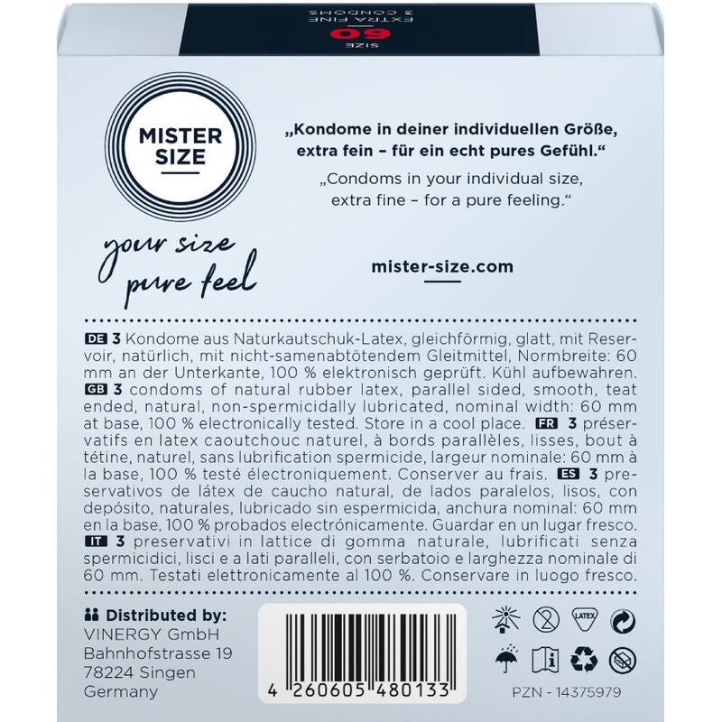 Mister Size - Kondomgrösse XL 60 mm (3 Einheiten)
