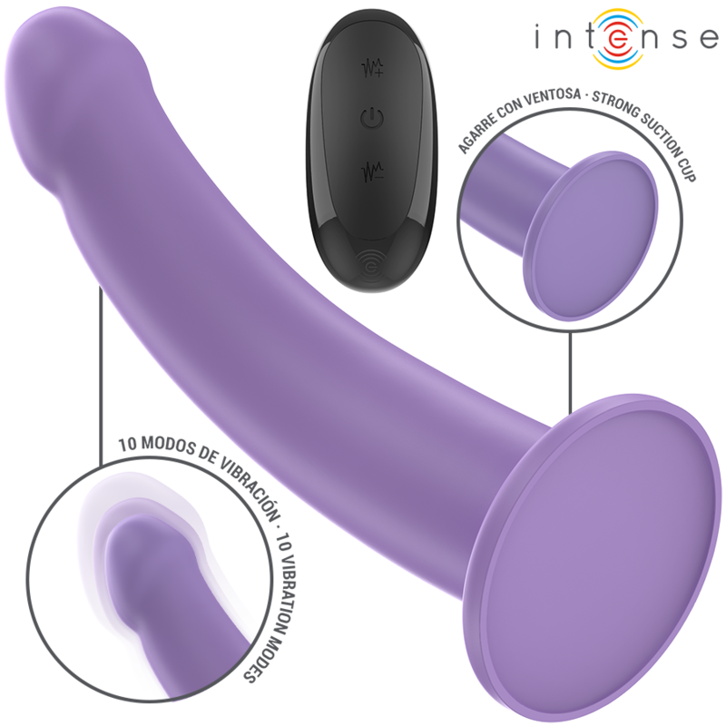 Intense - Eddie Vibrator 17,5 cm 10 Vibrationen Lila Fernbedienung