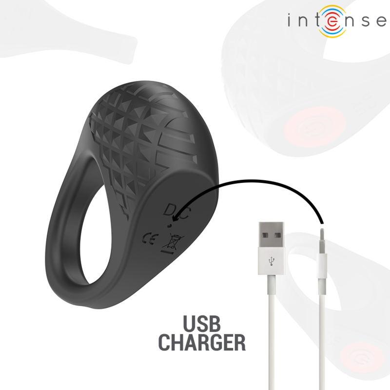 Intense - Clover Vibrator Penisring 10 Vibrationen Schwarz