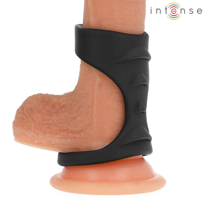 Intense - Theo Doppelter Penisring aus Silikon Schwarz Modell 3
