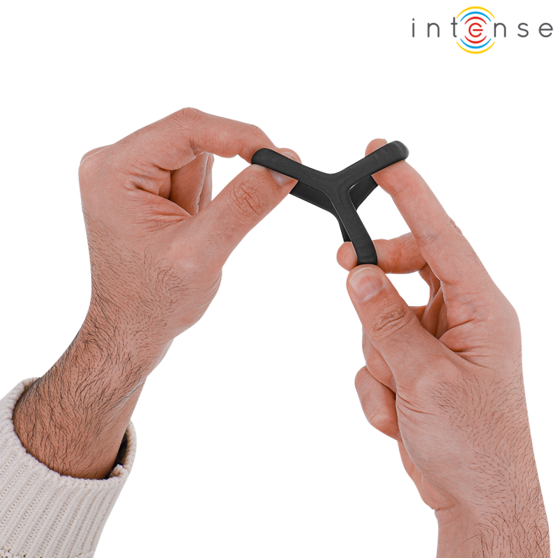 Intense - Carson Doppelter Penisring aus Silikon Schwarz Modell 4