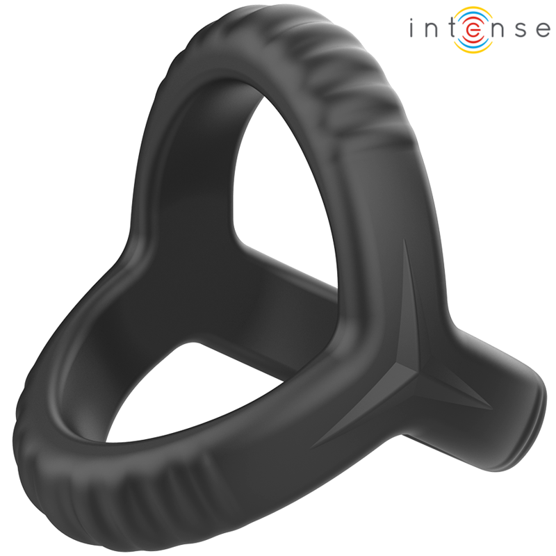 Intense - Carson Doppelter Penisring aus Silikon Schwarz Modell 4