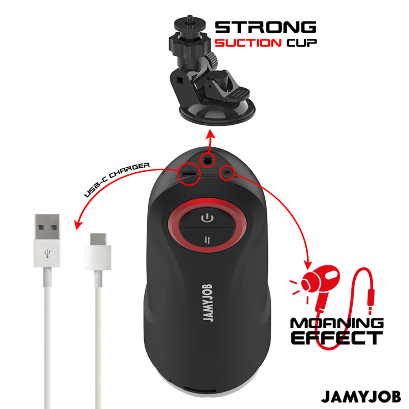 Jamyjob - Automatischer Vagina-Masturbator mit Gravity-Funktion, 5 Saugmodi