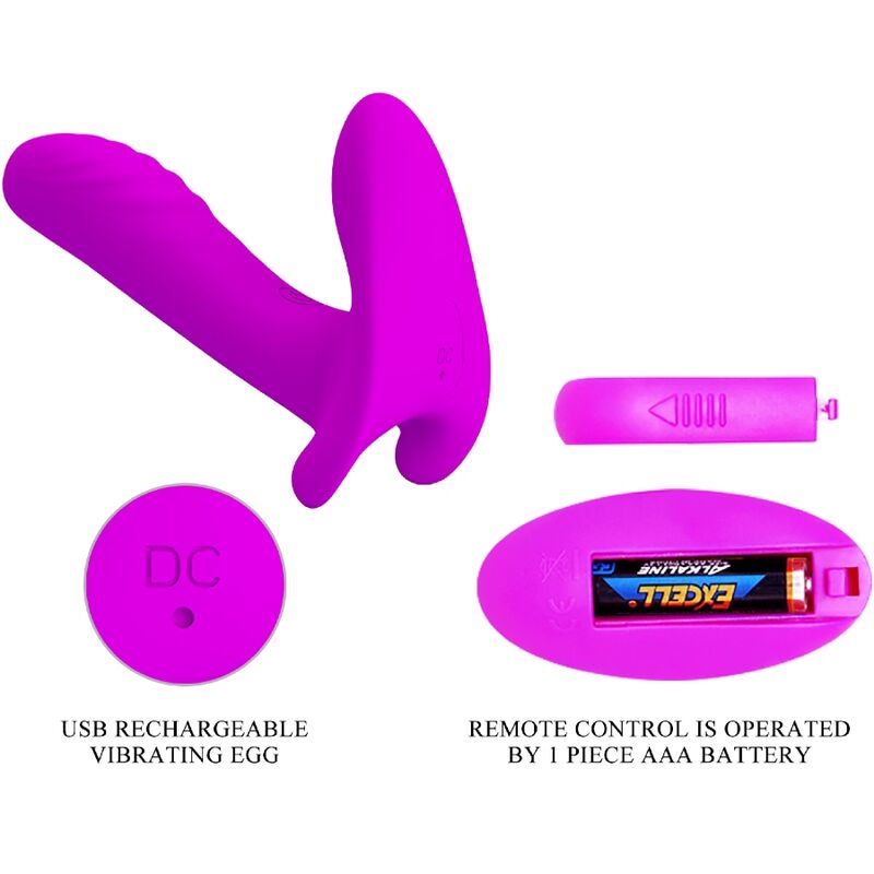 Pretty Love - Massager & Vibrator 12 Vibrationen Fernbedienung Lila