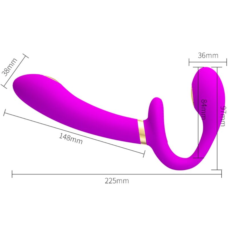 Pretty Love - Thunderbird Doppelter Strap-On-Vibrator mit Fernbedienung Lila