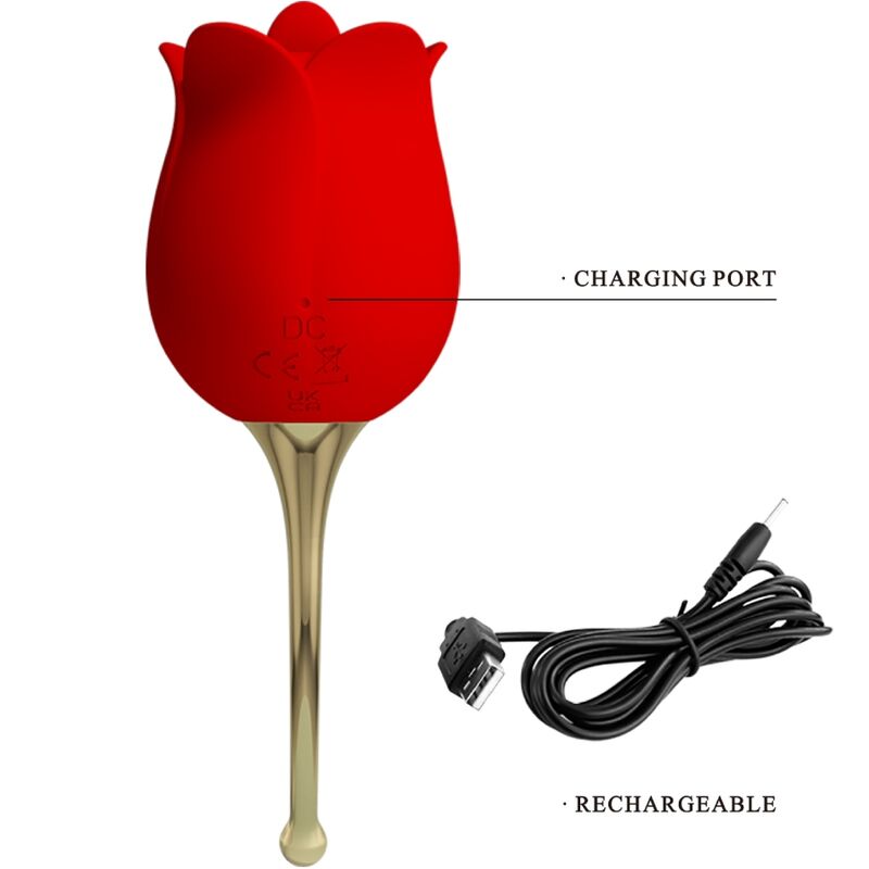 Pretty Love - Rose Lover Rose Klitoris-Stimulator 12 Vibrationen Rot