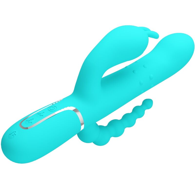 Pretty Love - Cammy 4 in 1 Multifunktions-Dreifacher Rabbit-Vibrator Blau