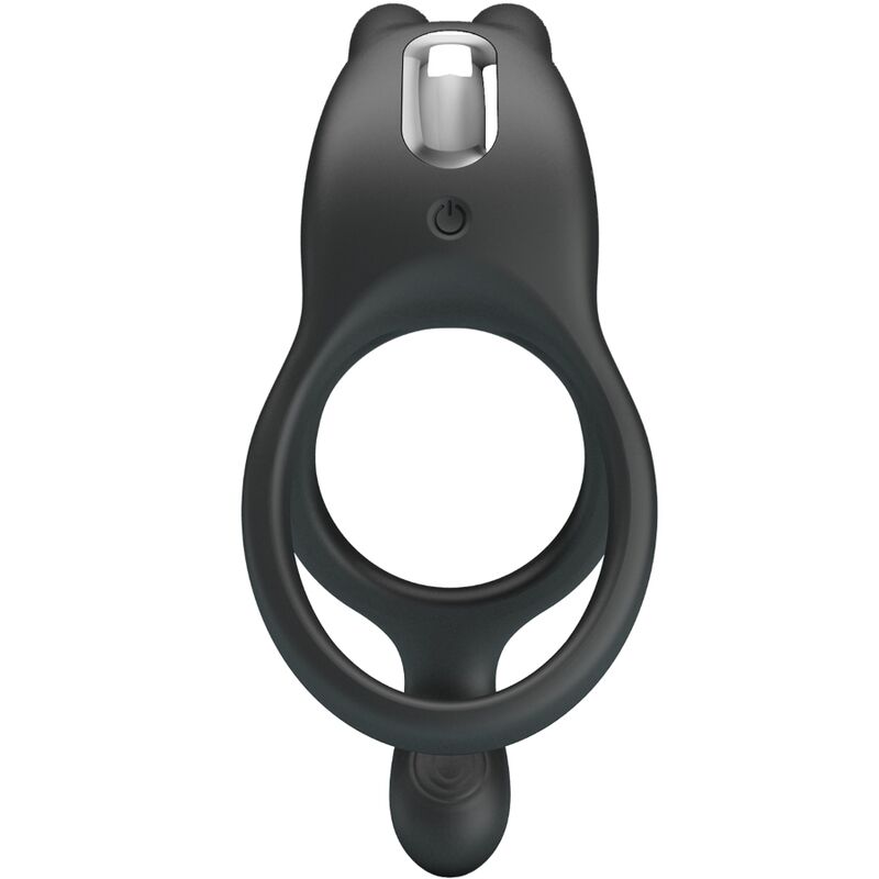 Pretty Love - Seth Doppel-Vibrationsring Rabbit 7 Vibrationen Schwarz