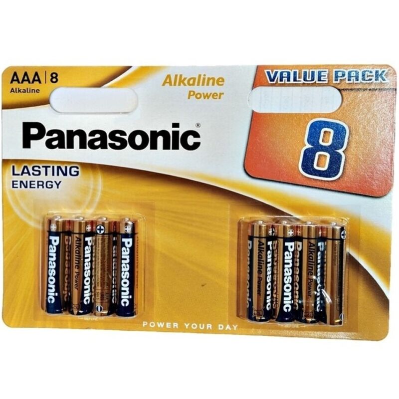 Panasonic - Alkaline-Batterie Aaa Lr03, Bronze, 8 Stück im Blister
