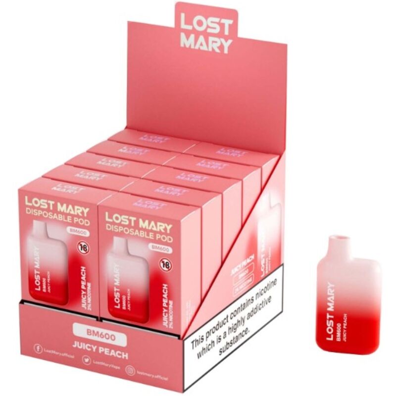 Lost Mary - Bm600 Nicotine Vaper 2% Einweg, Saftiger Peach