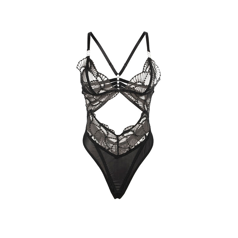Subblime - 955212 Transparenter Body mit Schwarzer Hohlspitze S/M