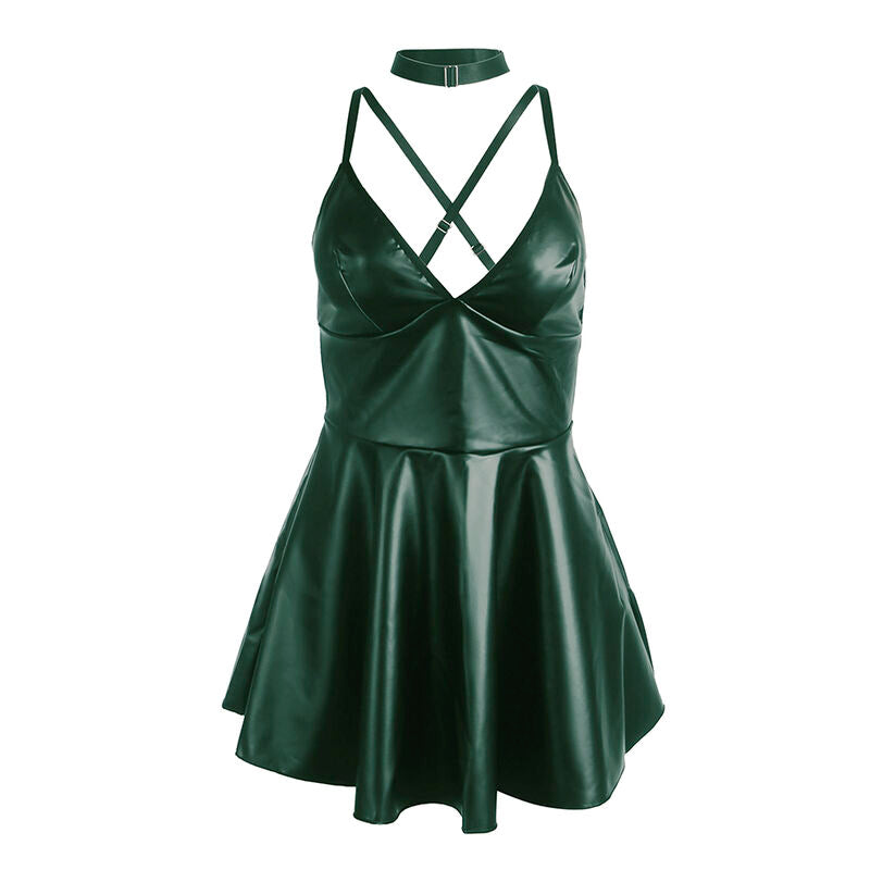 Subblime - 955441 Kleid mit Grünen Lederträgern L/XL