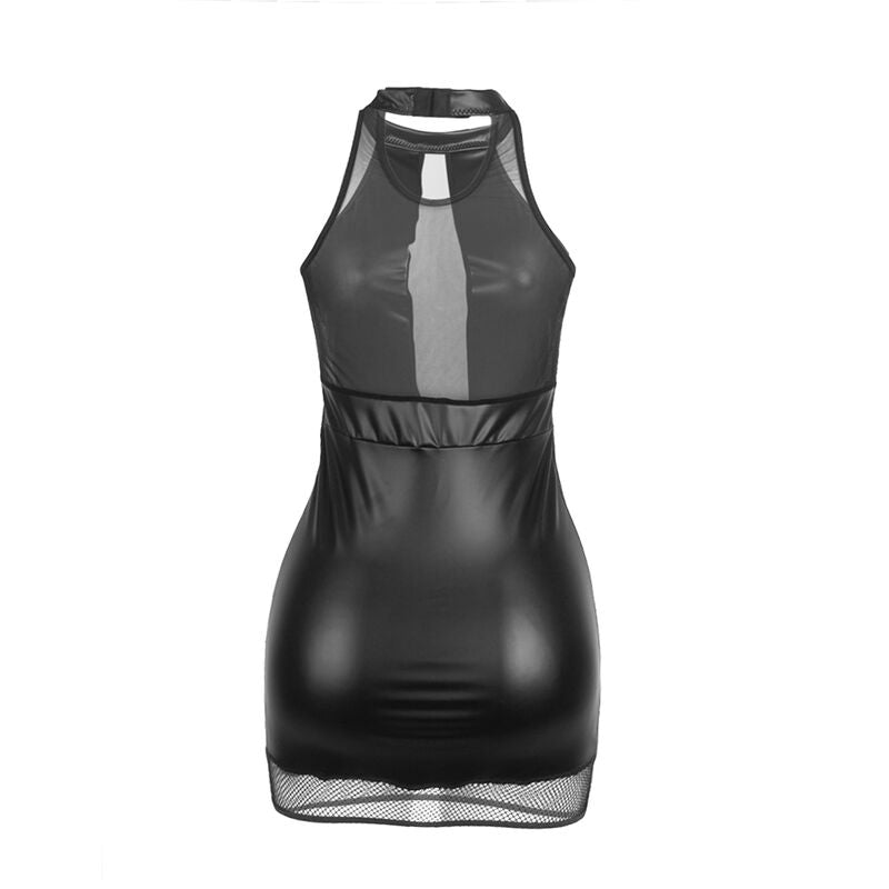 Subblime - 955489 Neckholder-Kleid mit Transparenzen, Schwarz, L/XL