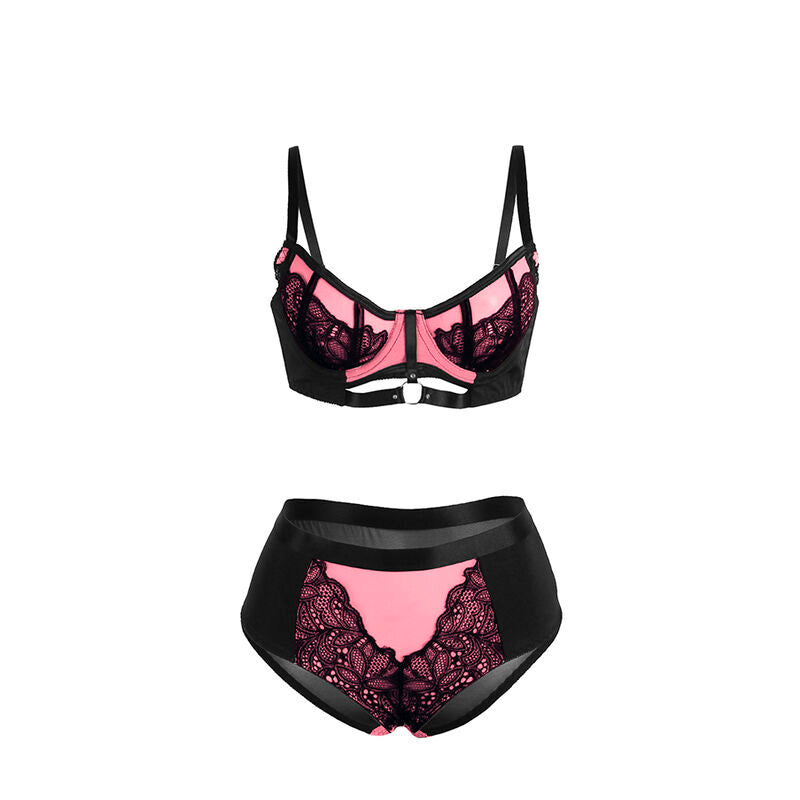Subblime - 955588 Rosa Lackleder Mesh Zipper Bh Set L/XL
