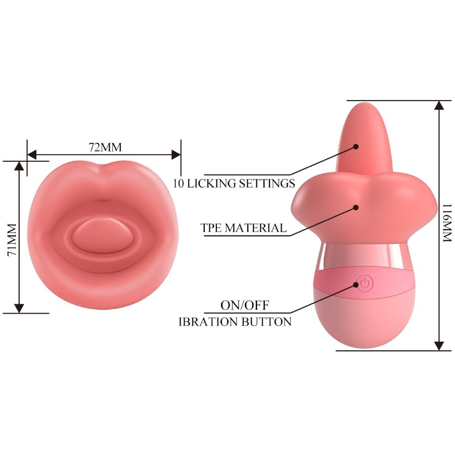 Pretty Love - Kylee Zungen-Klitoris-Stimulator 10 Vibrationen Nude Pink