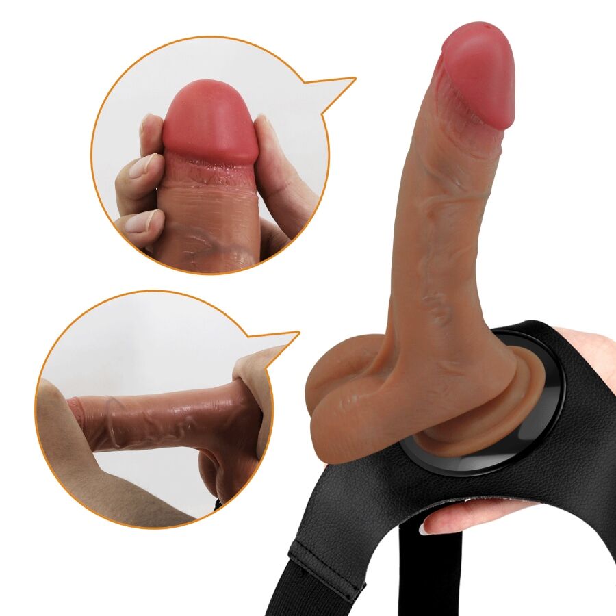 Pretty Love - Universal Harness Slip mit Vibrierendem und Squirting-Dildo 15,5 cm Mulato