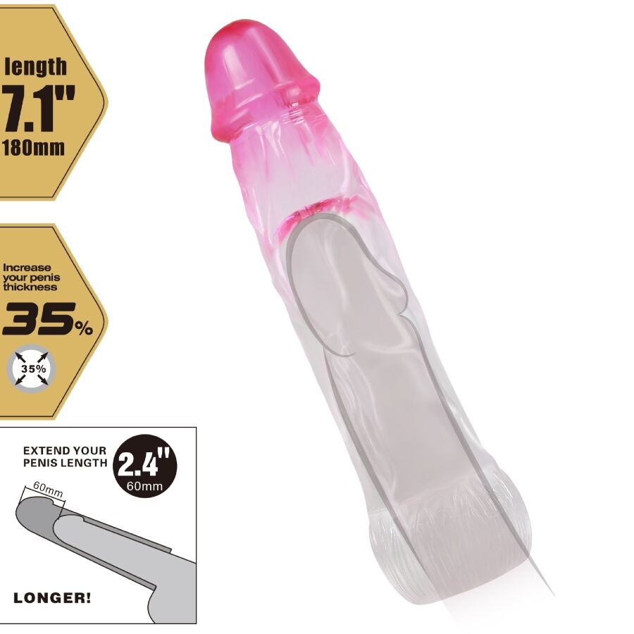 Pretty Love - Neron Realistische 6 cm Penisvergrösserungshülse Rosa