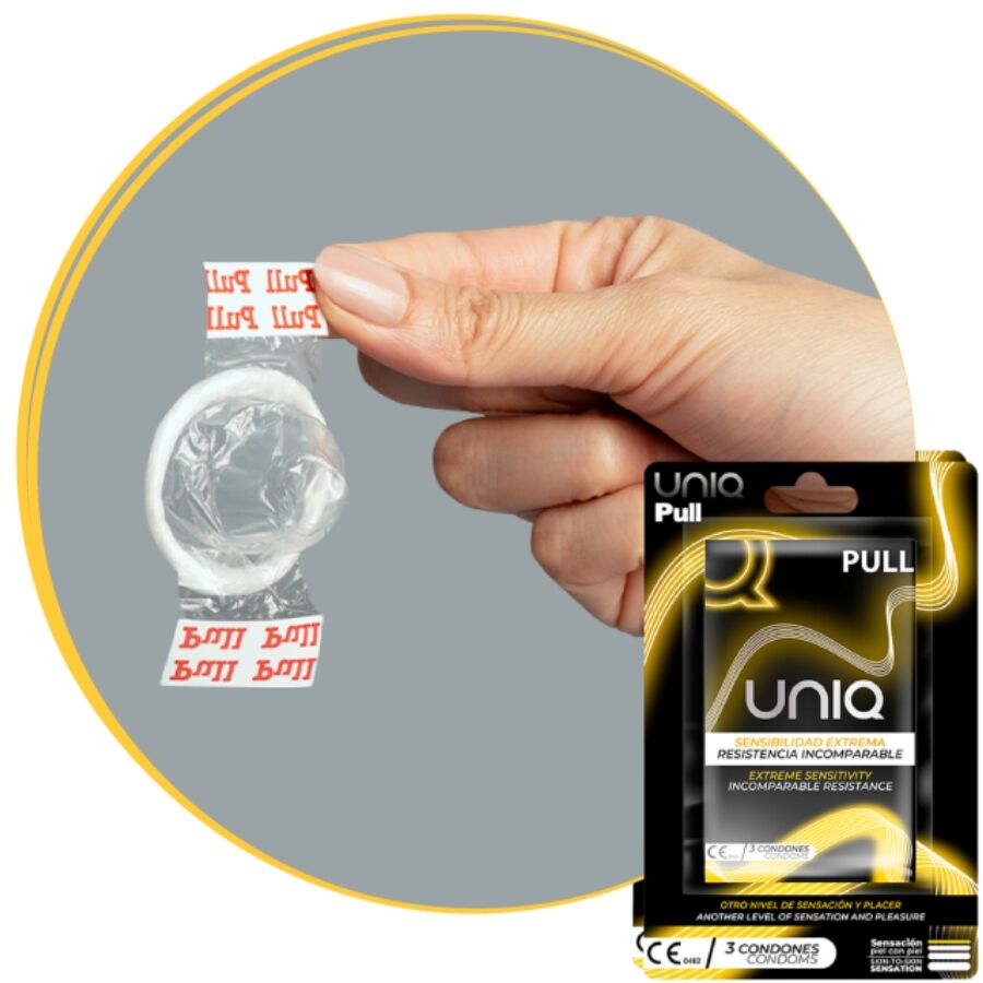 Uniq - Pull Latexfreie Kondome mit Streifen 3 Einheiten