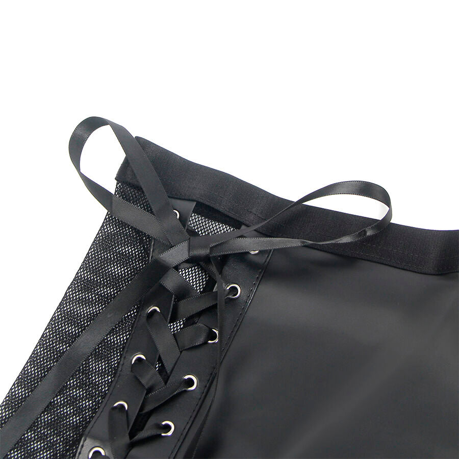 Subblime - 957582 Leder-Bh und Rock-Set Schwarz S/M
