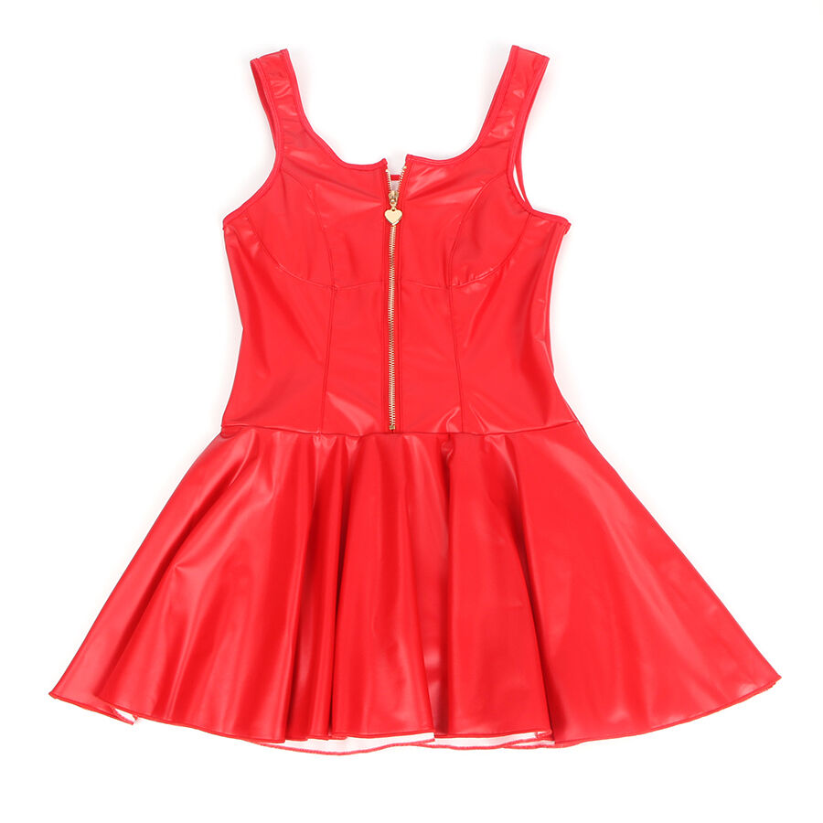 Subblime - 957681 Lederkleid mit Herz-Reissverschluss, Rot, S/M