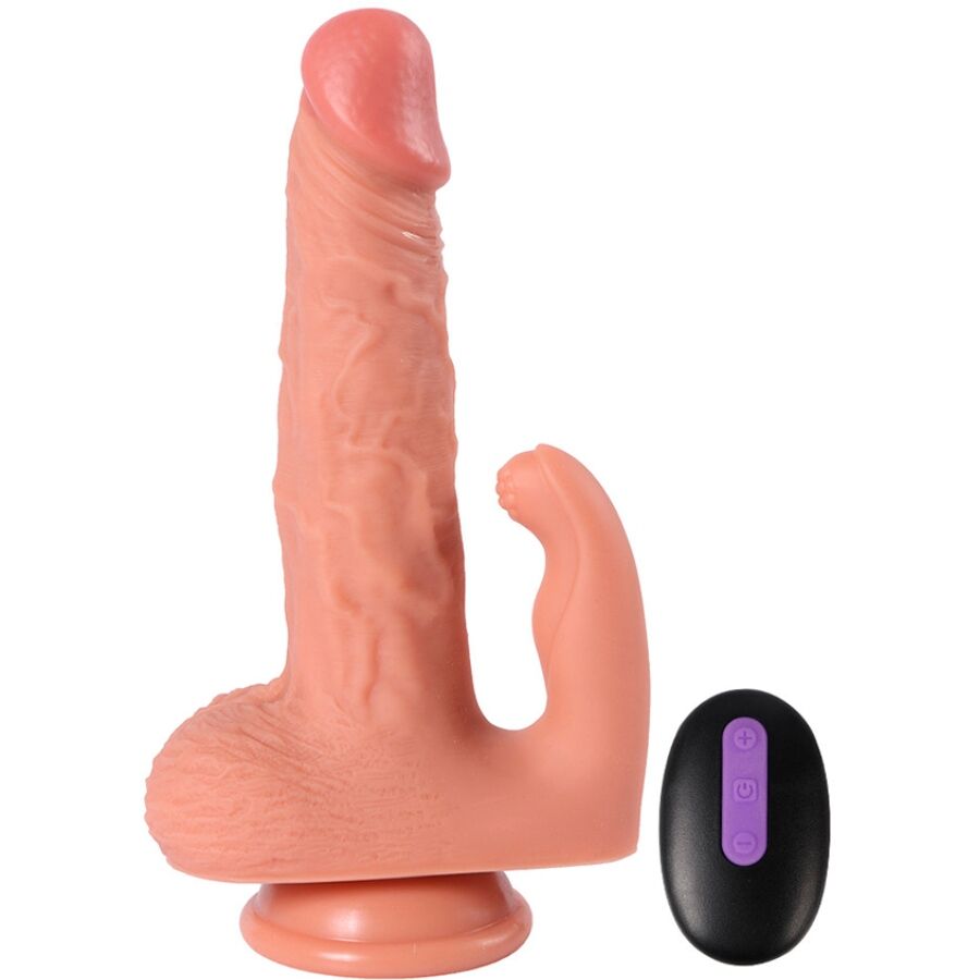 Shequ - Hayden Dildo und Klitorisstimulator mit Vibration und Fernbedienung 16 cm