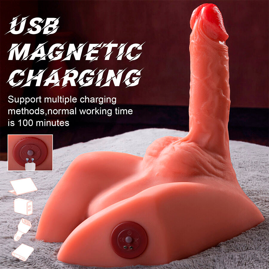 Xise - Michael Realistischer Dildo und Anusmasturbator mit Stossfunktion, 15 cm