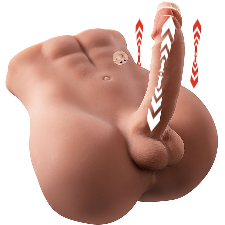 Realistischer Vibrator Bertlett Ass und Anus- Frontposition mit Stossfunktion 18,03 x