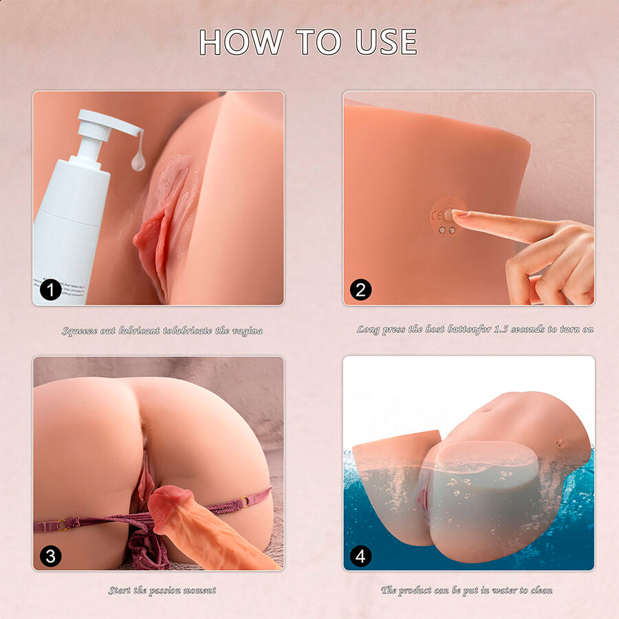 Xise - Ethel Realistischer Vagina-Masturbator mit Mehreren Vibrationspositionen