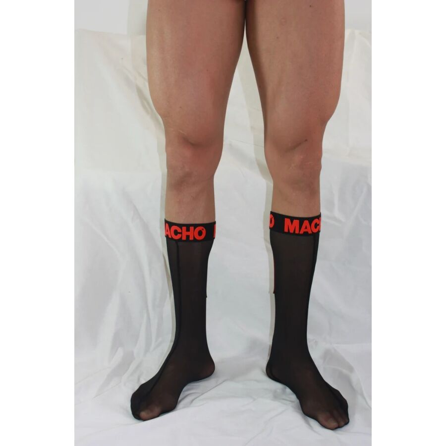 Macho - Dünne Socken Einheitsgrösse Schwarz/Rot