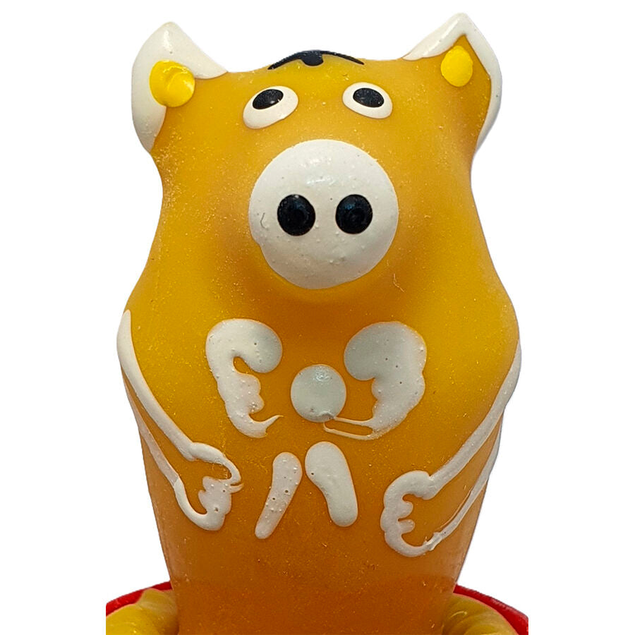 Condomerie - Handbemalte Neuheitskondome Schwein Sitzend Gelb