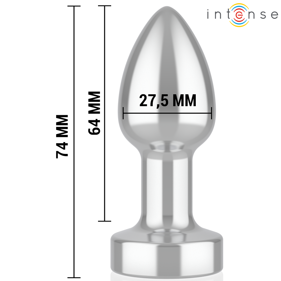 Intense - Anal Plug 10 Vibrationen Metall mit Fernbedienung S