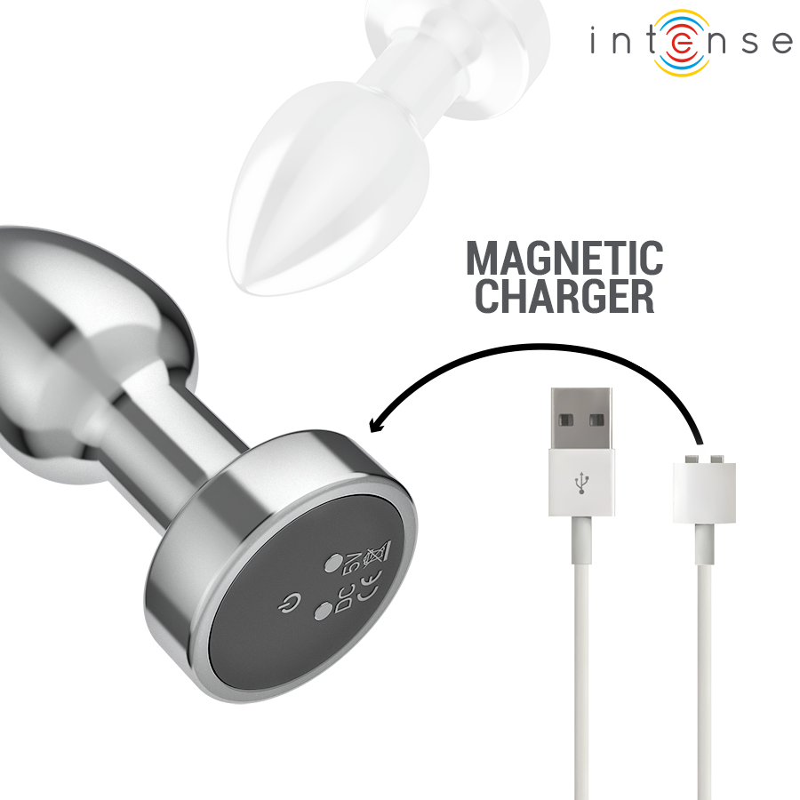 Intense - Anal Plug 10 Vibrationen Metall mit Fernbedienung S