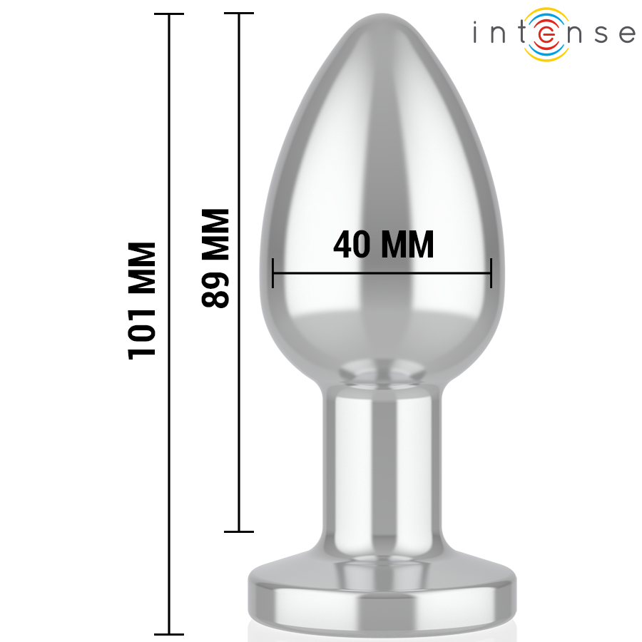 Intense - Anal Plug 10 Vibrationen Metall mit Fernbedienung L