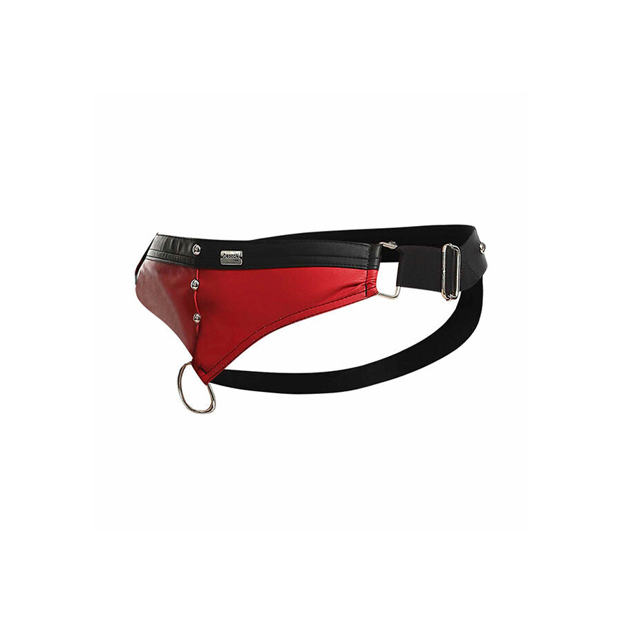 Mob - Dngeon Jockstrap Roter Cockring, Eine Grösse
