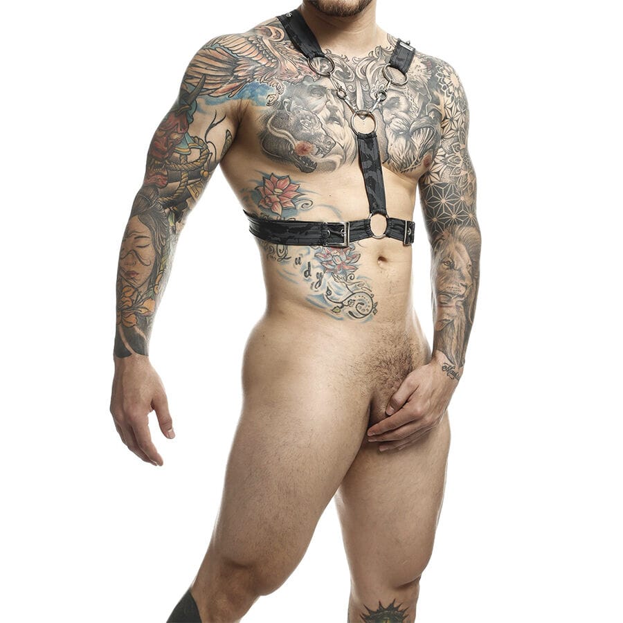 Strap-on Dngeon Silbernes Harness mit Ketten Eine.2
