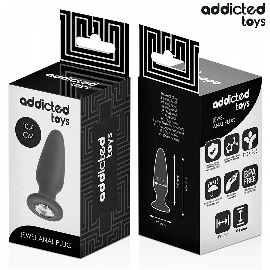 Addicted Toys - Anal Plug mit Juwel Grösse M 10,4 cm