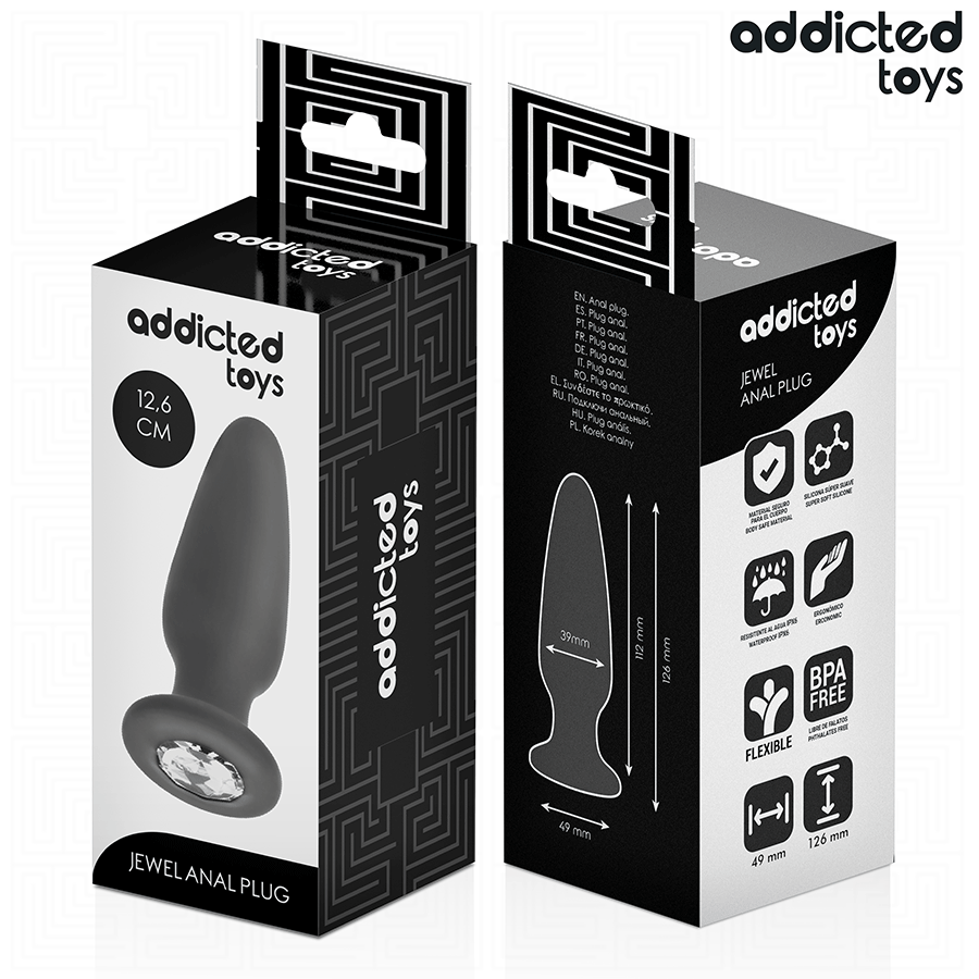 Addicted Toys - Anal Plug mit Juwel Grösse L 12,6 cm