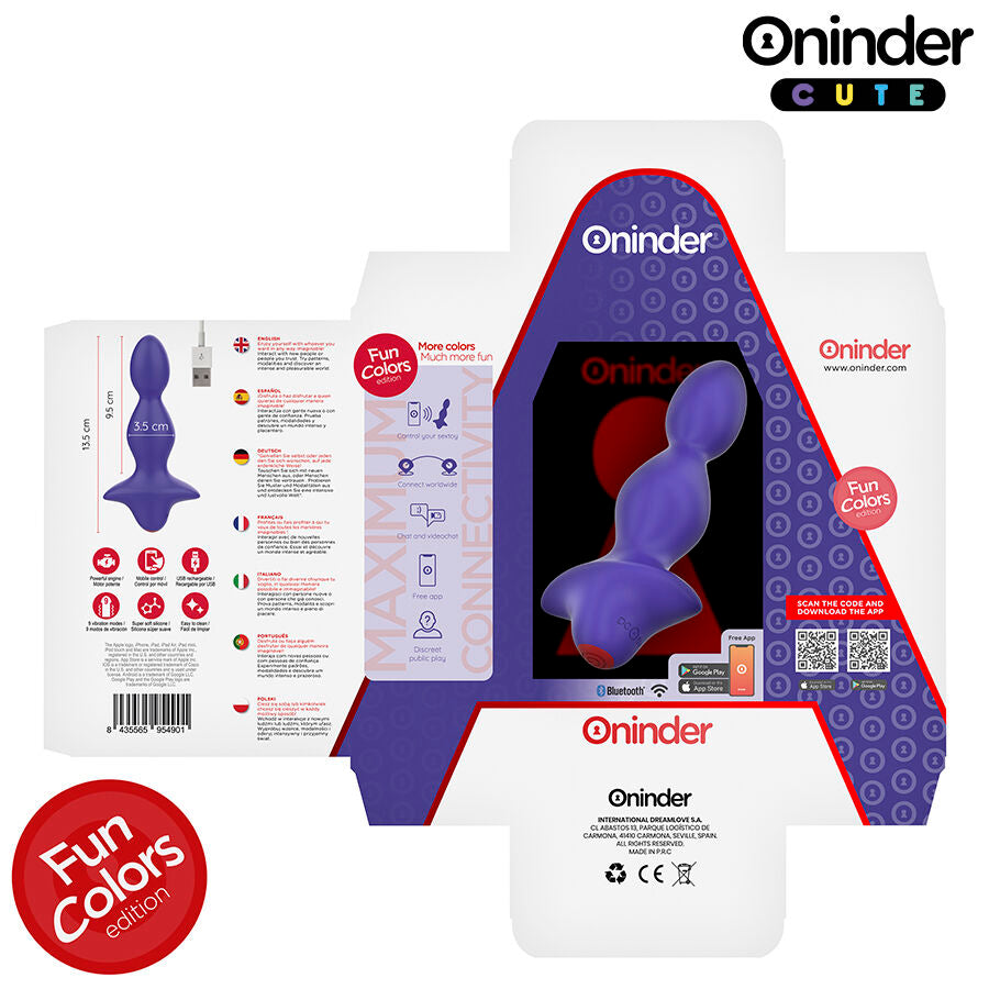 Oninder Cute - Love Butt Vibrierender Analplug-Dilatator - Kostenlose Weltweite App