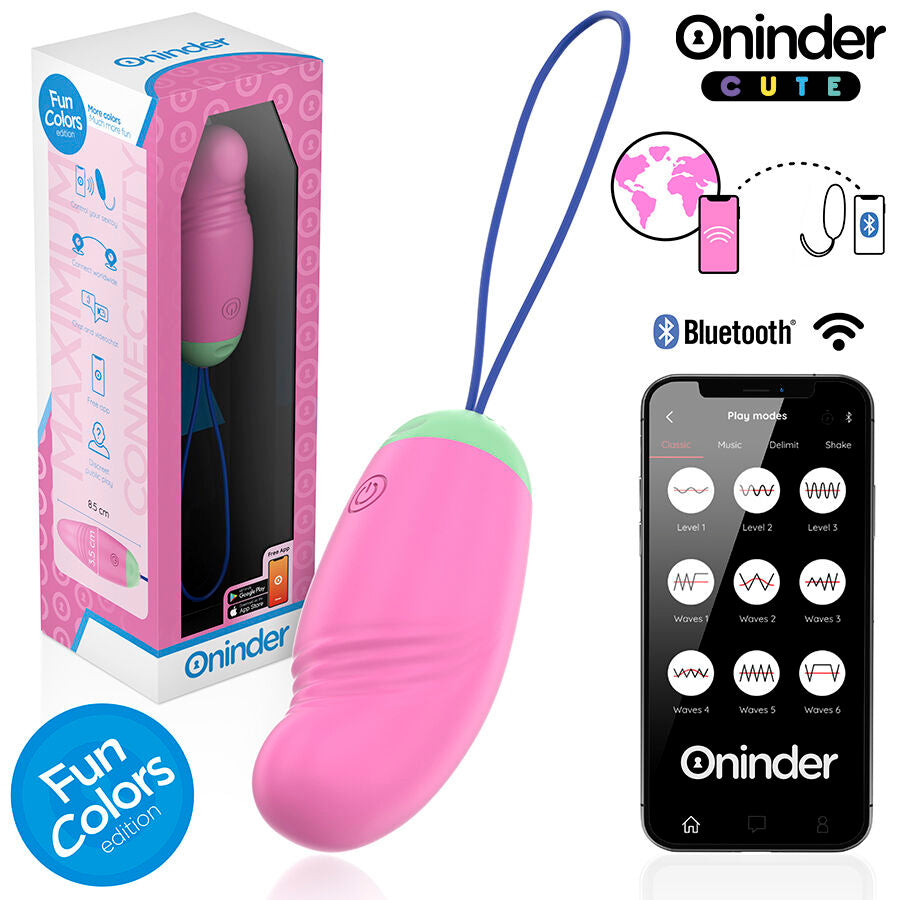 Oninder Cute – Liebe und Vergnügen: 360° Vibrierendes und Rotierendes Silikon-Ei – Kostenlose Weltweite App