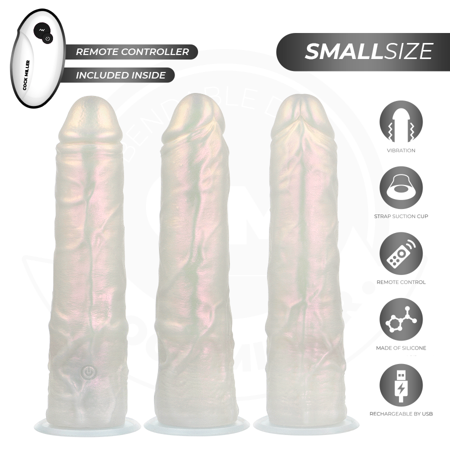 Cock Miller - Dildo mit Saugnäpfen, Lichtern und Vibration mit Fernbedienung Weiss 19,5 cm