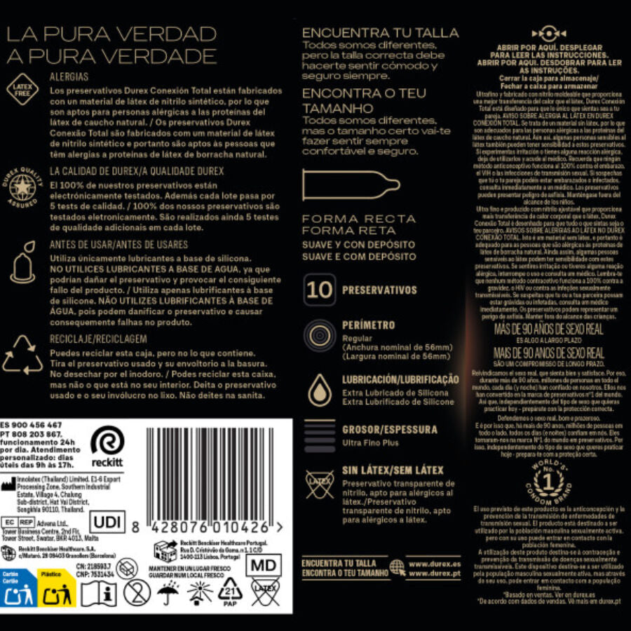 Durex - Total Connection XL Ultra Fine plus Latexfrei 10 Einheiten