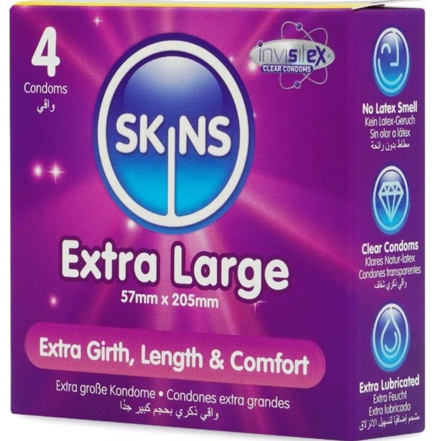 Skins - Extra Grosse Premium-Kondome Packung 4