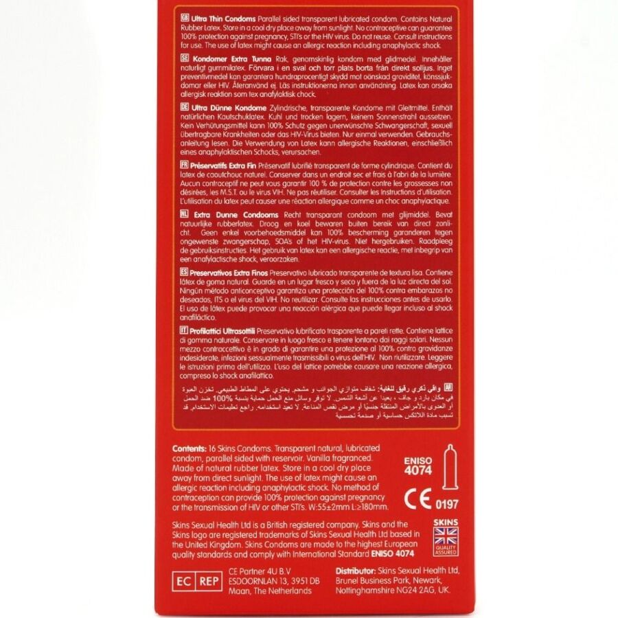 Skins - Ultradünne Premium-Kondome Packung 16