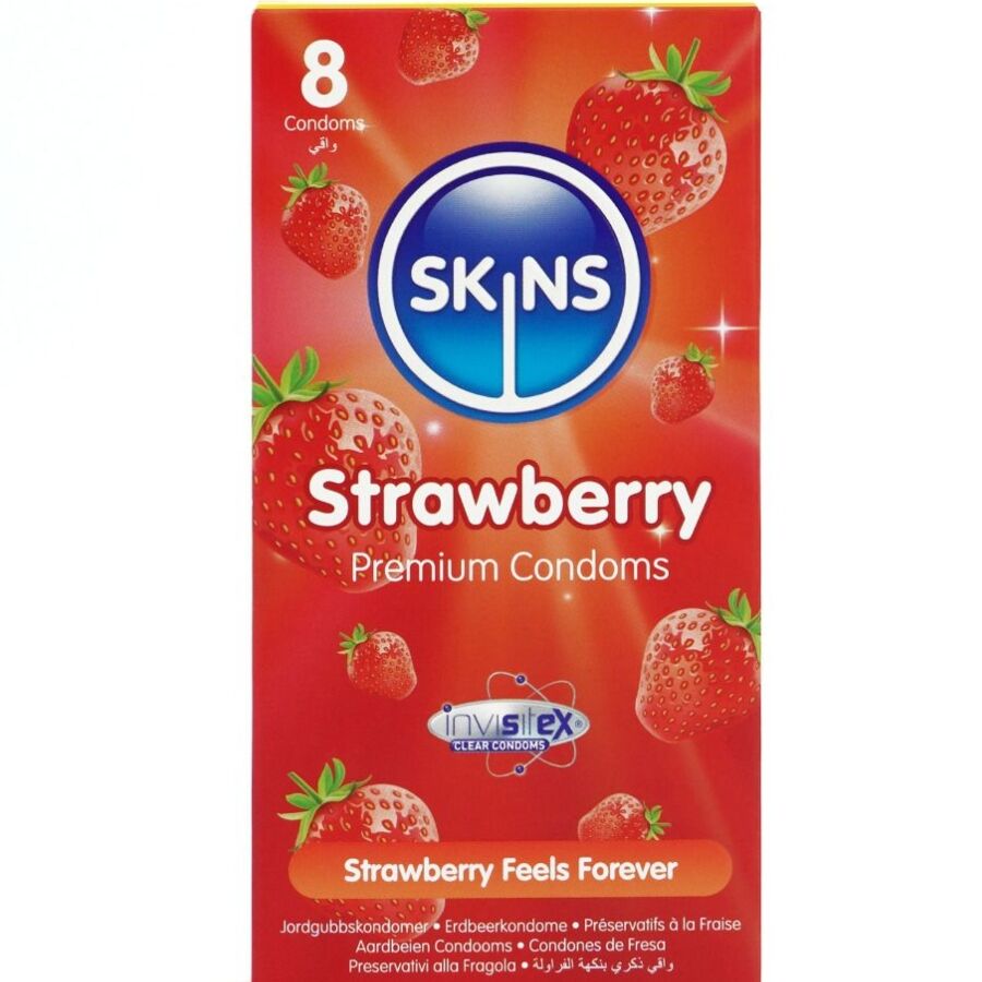 Skins - Erdbeere Premium-Kondome Packung 8
